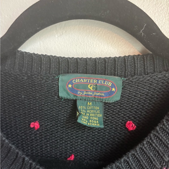 Vintage Charter Club Floral Rose Cardigan Cottagecore Granny Chic Coquette - Picture 2 of 3